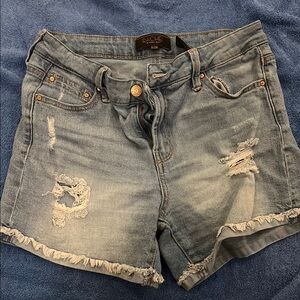 Rachel Roy Blue Distressed Denim Shorts